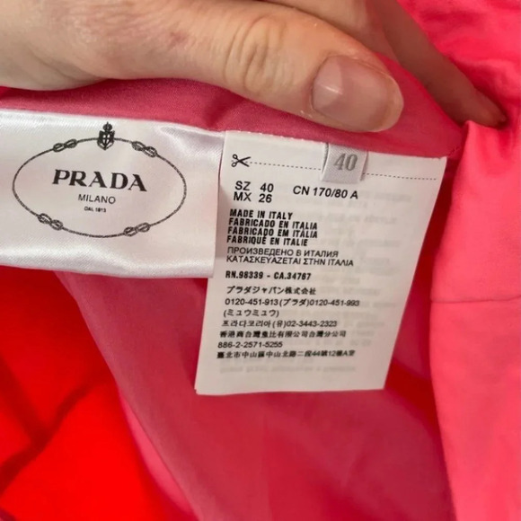 Prada Duchesse Froiss Textured Sleeveless Bright Pink Dress Sz 6 - Picture 14 of 16